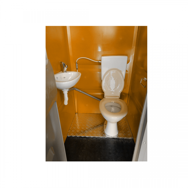 Toaleta cabina eco cu lavoar racordabila portocaliu